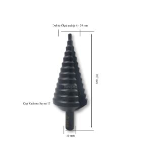 MTE 4-39 mm 13 Kademeli Sac Delme Matkabı HSS