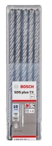 Bosch 10 x 215 mm 30'lu SDS Plus-7X 4 Elmaslı Özel Matkap Ucu 2608576197
