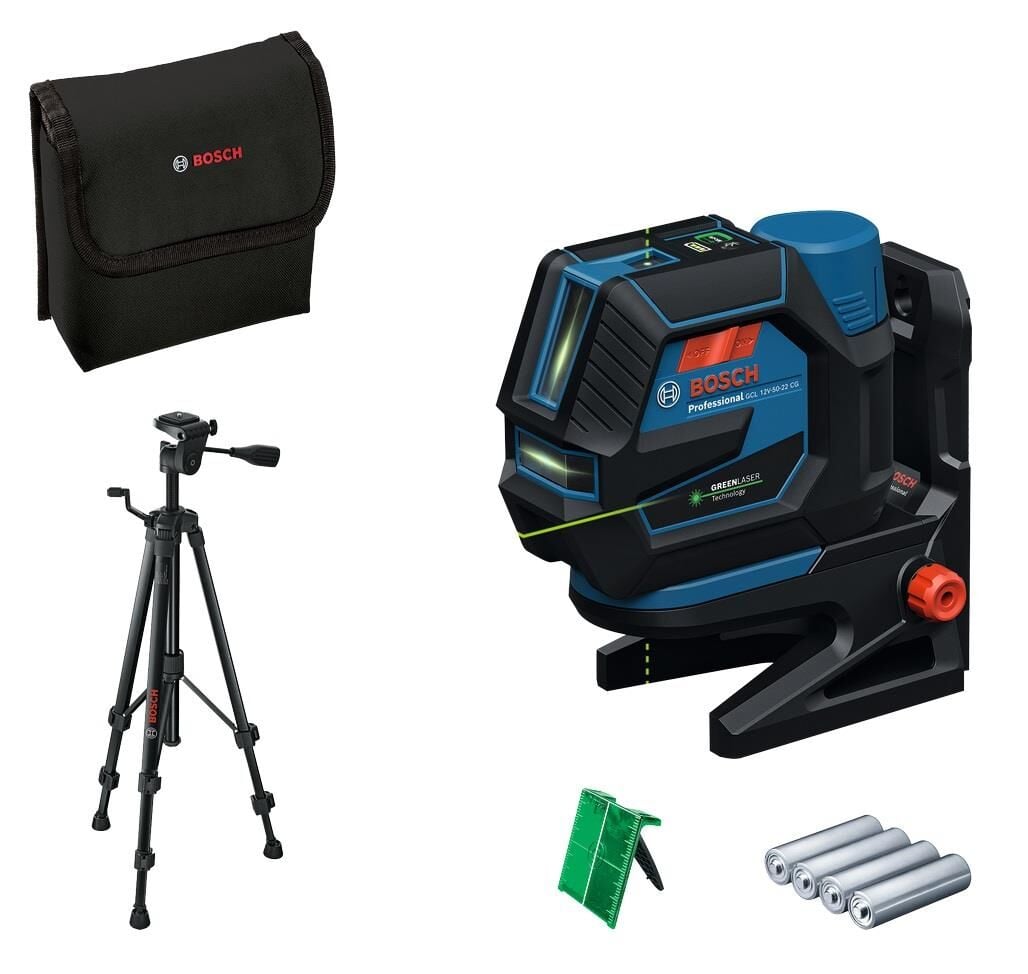 Bosch GCL 12V-50-22 CG Tripodlu Nokta+Artı Çizgi Lazer Hizalama Cihazı 0601066S01