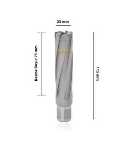 3Keego 23 X 75 mm TCT Uzun Elmas Manyetik Matkap Ucu HC75