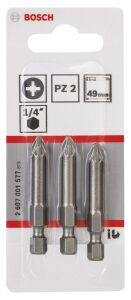 Bosch PZ2 49 mm 3'lü Yıldız Vidalama Ucu ExtraHard 2607001577