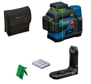 Bosch GLL 12V-100-33 CG  AA Pilli 3x360° Yeşil Çizgi Lazeri 0601065400
