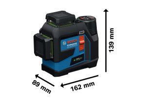 Bosch GLL 12V-100-33 CG  AA Pilli 3x360° Yeşil Çizgi Lazeri 0601065400