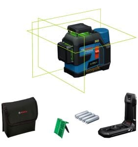 Bosch GLL 12V-100-33 CG  AA Pilli 3x360° Yeşil Çizgi Lazeri 0601065400