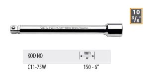 Ceta Form 150 mm 3/8” Girişli Bombe Başlı Uzatma Kolu C11-75W