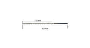 PTG 6x205 mm Çok Uzun Metal Matkap Ucu HSS DIN 1869 -1