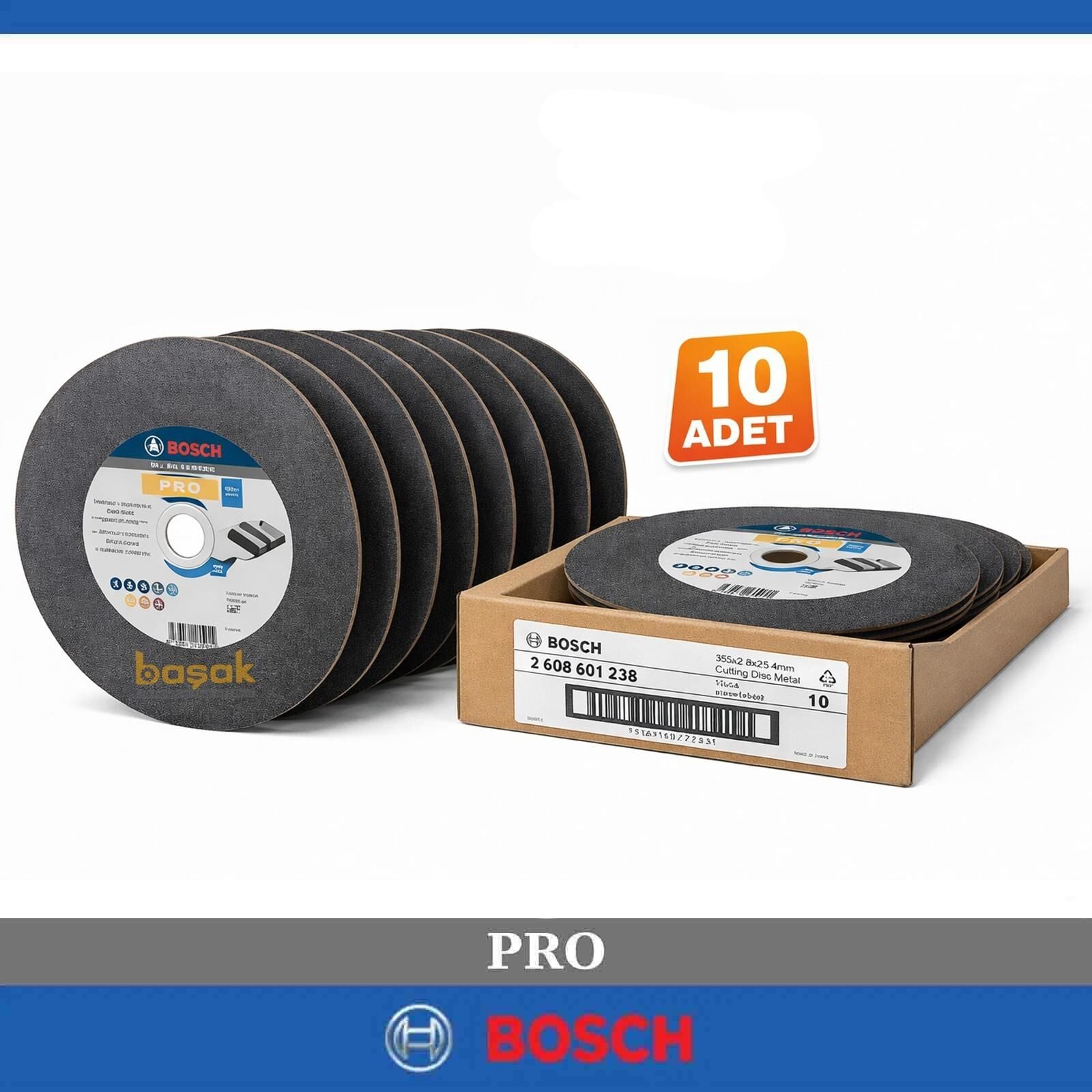 Bosch Pro 355 x 2,8 mm 10'lu Hızlı Kesim Metal Kesme Taşı 2608601238