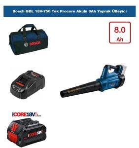 Bosch GBL 18V-750 Tek Procore Akülü 8Ah Yaprak Üfleyici