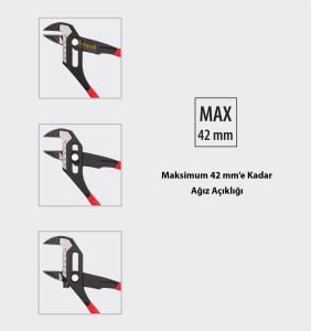 Ceta Form 250 mm Anahtar Fonksiyonlu Paralel Çene Pense E30W-54-0250