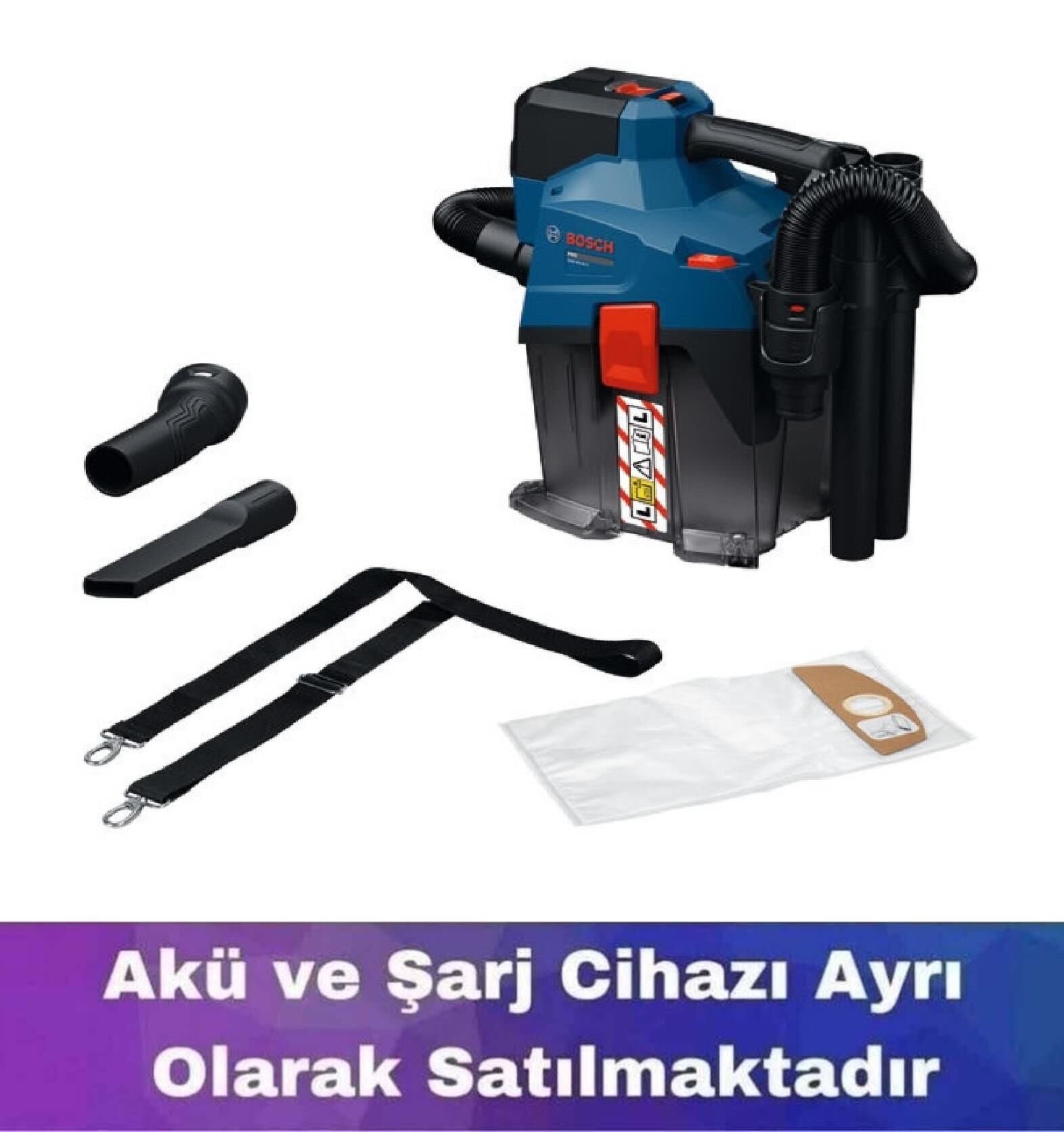 Bosch GAS 18V-6LS Akülü Toz Emme - Süpürge (Solo) 06019K2100