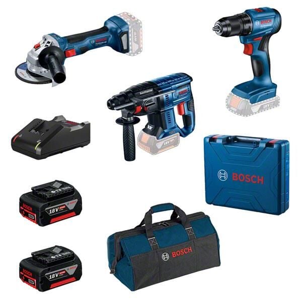Bosch 3'lü Akülü Seti GSR 185+GBH 180+GWS 180 2x4 Ah 0615990N1Y