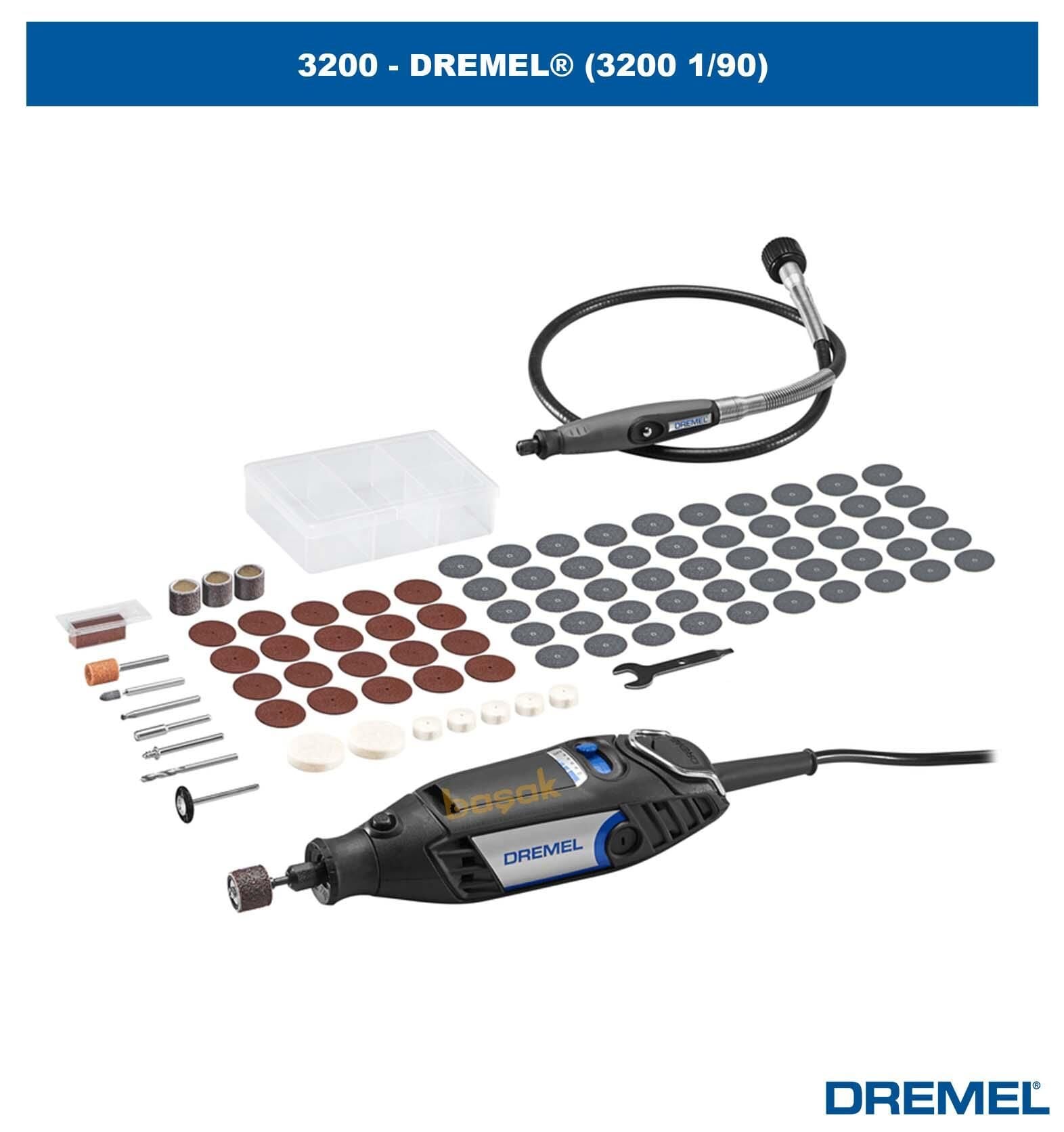 Dremel 3200 El Motoru+225 Esnek Uzatma+90 Aks. F0133200JA