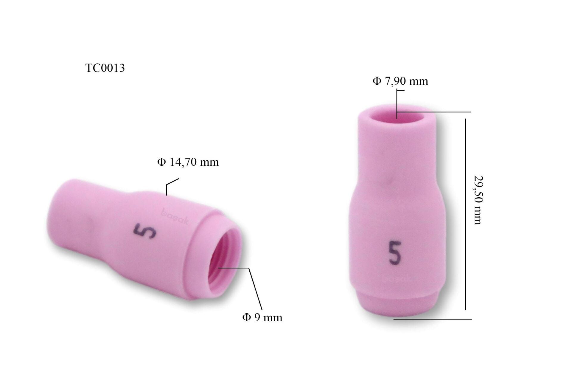 TC0013 No:5 Fındık Argon Kaynak Fincanı 13N09 Tig 9-20 Trafimet