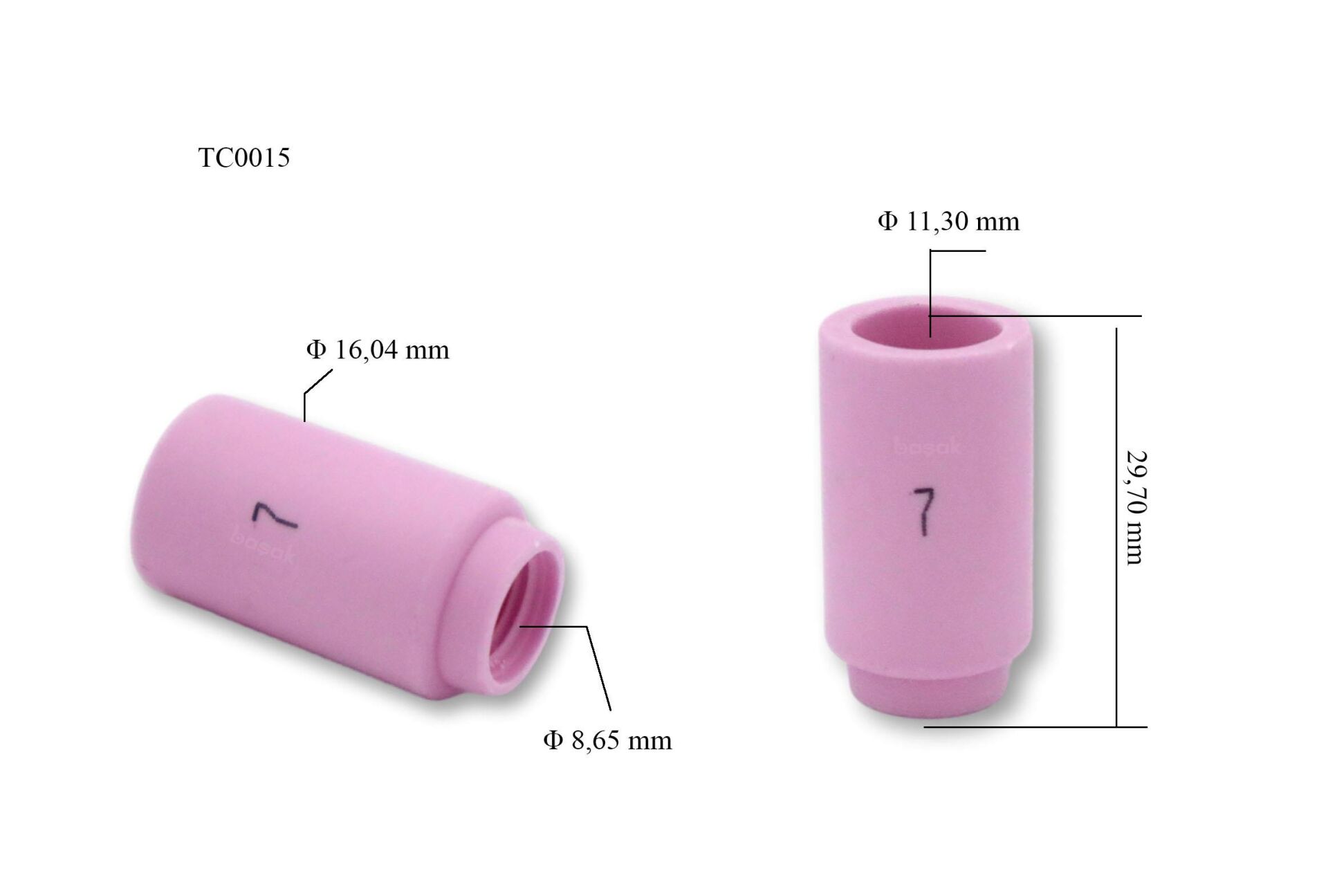 TC0015 No:7 Fındık Argon Kaynak Fincanı 13N11 Tig 9-20 Trafimet