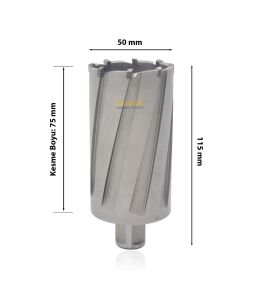 3Keego 50 X 75 mm TCT Uzun Elmas Manyetik Matkap Ucu HC75