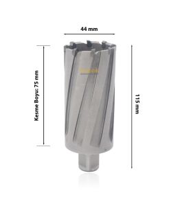3Keego 44 X 75 mm TCT Uzun Elmas Manyetik Matkap Ucu HC75