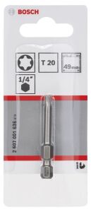 Bosch T20 49 mm 1'li Torx Bits Uç ExtraHard 2607001636