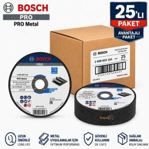 Bosch PRO 115x2,5 mm Metal Kesme Taşı Düz 25'li Avantajlı Paket 2608603164