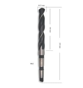 MTE 21 mm Mors Konik Saplı Matkap Ucu HSS (DIN 345)