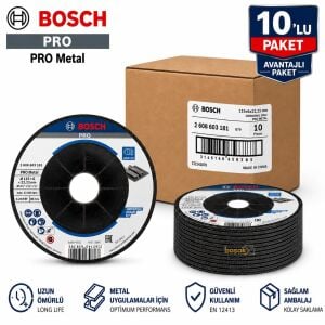 Bosch Pro 115x6 mm Metal Taşlama Taşı 10'lu Avantajlı Paket 2608603181