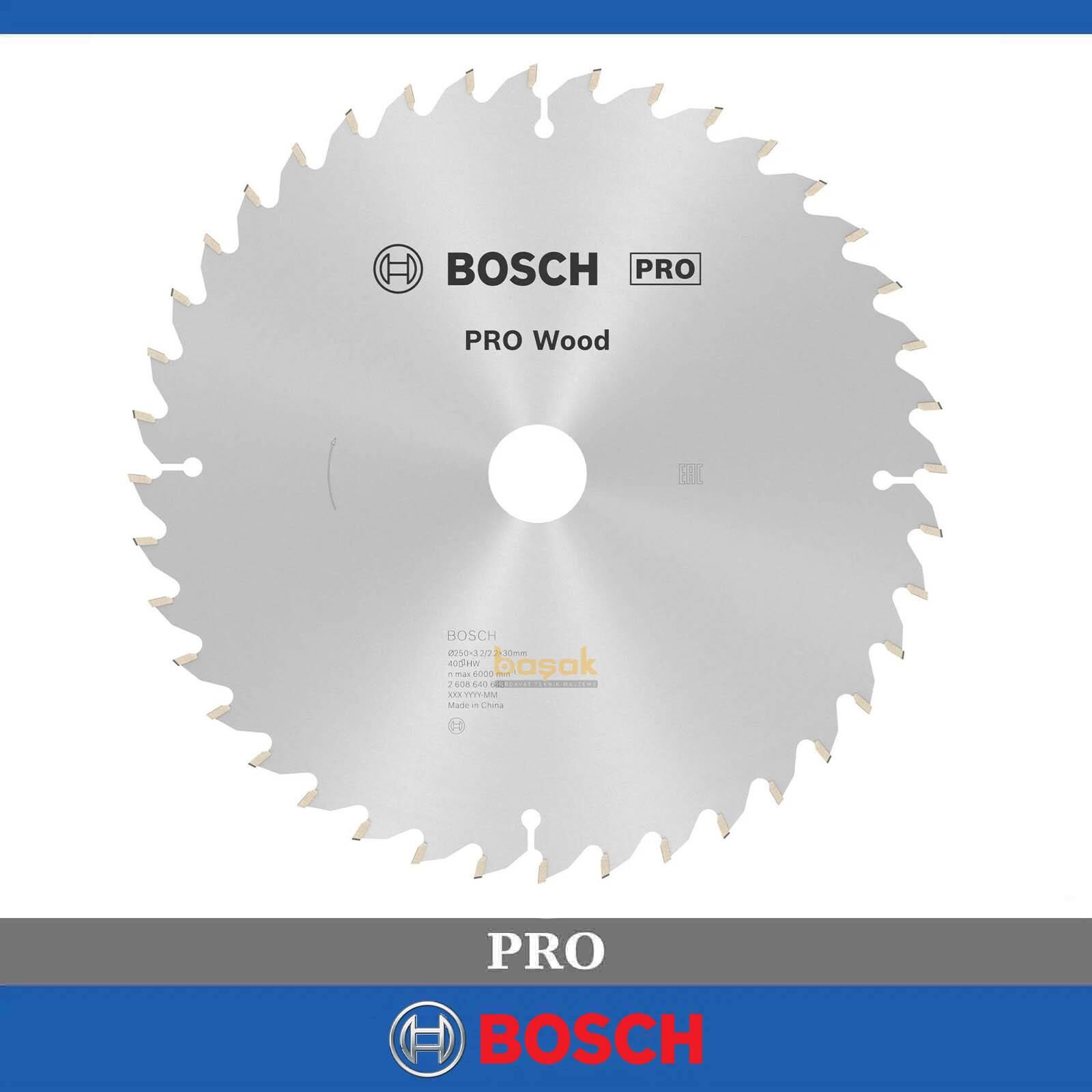 Bosch Pro 250x30 mm 40 Diş Ahşap Daire Testere 2608640643