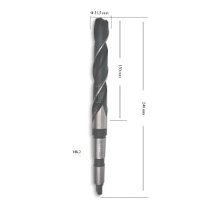 MTE 21,5 mm Mors Konik Saplı Matkap Ucu HSS (DIN 345)