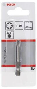 Bosch T30 49 mm 1'li Torx Bits Uç ExtraHard 2607001642