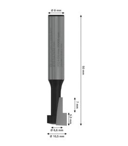Bosch Pro 10.5x6.6 mm Ahşap T Oluk Açma Freze Ucu 2608629683