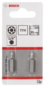 Bosch T7 H 25 mm 2'li Delikli Torx Bits Uç 2608522006