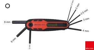 Ceta Form 8 Parça Çakı Tipi Allen Anahtar Seti 1.5-8 mm K99-F1