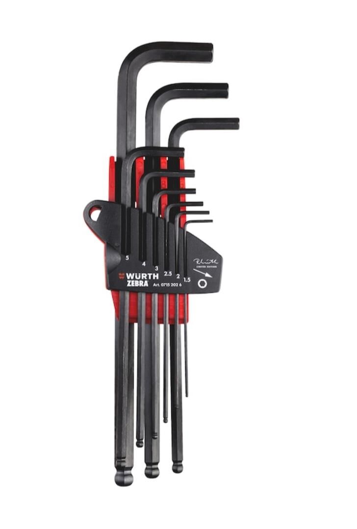 Würth RW Edition 1,5-10 mm Uzun Topbaşlı Allen Seti 9 Parça 07152026