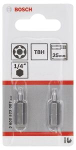 Bosch T8 H 25 mm 2'li Delikli Torx Bits Uç 2608522007