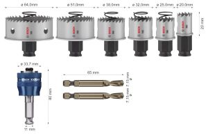 Bosch Pro 8 Parça Yaylı İnox ve Çelik Kesim Panç Seti 20-64 mm 2608594473