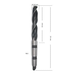 MTE 24,5 mm Mors Konik Saplı Matkap Ucu HSS (DIN 345)