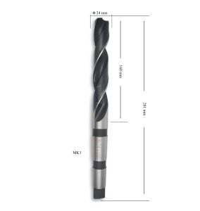 MTE 24 mm Mors Konik Saplı Matkap Ucu HSS (DIN 345)