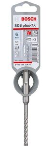 Bosch 6 x 115 mm SDS Plus-7X 4 Elmaslı Özel Seri Matkap Ucu 2608576116