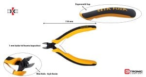 Ceta Form  Elektronikçi Yan Keski (Mini Kafa - Açılı Kesim) H20C-118SB