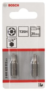 Bosch T25 H 25 mm 2 li Delikli Torx Bits Uç 2608522012