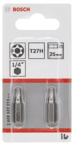 Bosch T27 H 25 mm 2 li Delikli Torx Bits Uç 2608522013