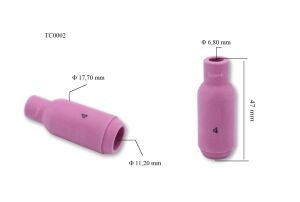 TC0002 No:4 Argon Kaynak Fincanı 10N50 Tig 17-18-26 Trafimet