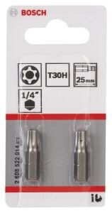 Bosch T30 H 25 mm 2 li Delikli Torx Bits Uç 2608522014