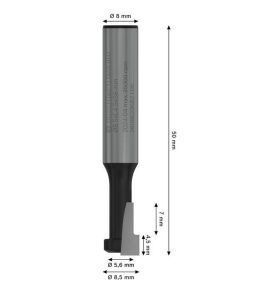 Bosch Pro 8.5x6.5 mm Ahşap T Oluk Açma Freze Ucu 2608629682