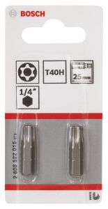 Bosch T40 H 25 mm 2 li Delikli Torx Bits Uç 2608522015