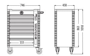 Ceta Form A01M-08 GT-MAX Takım Arabası (Boş) - 8 Çekmeceli