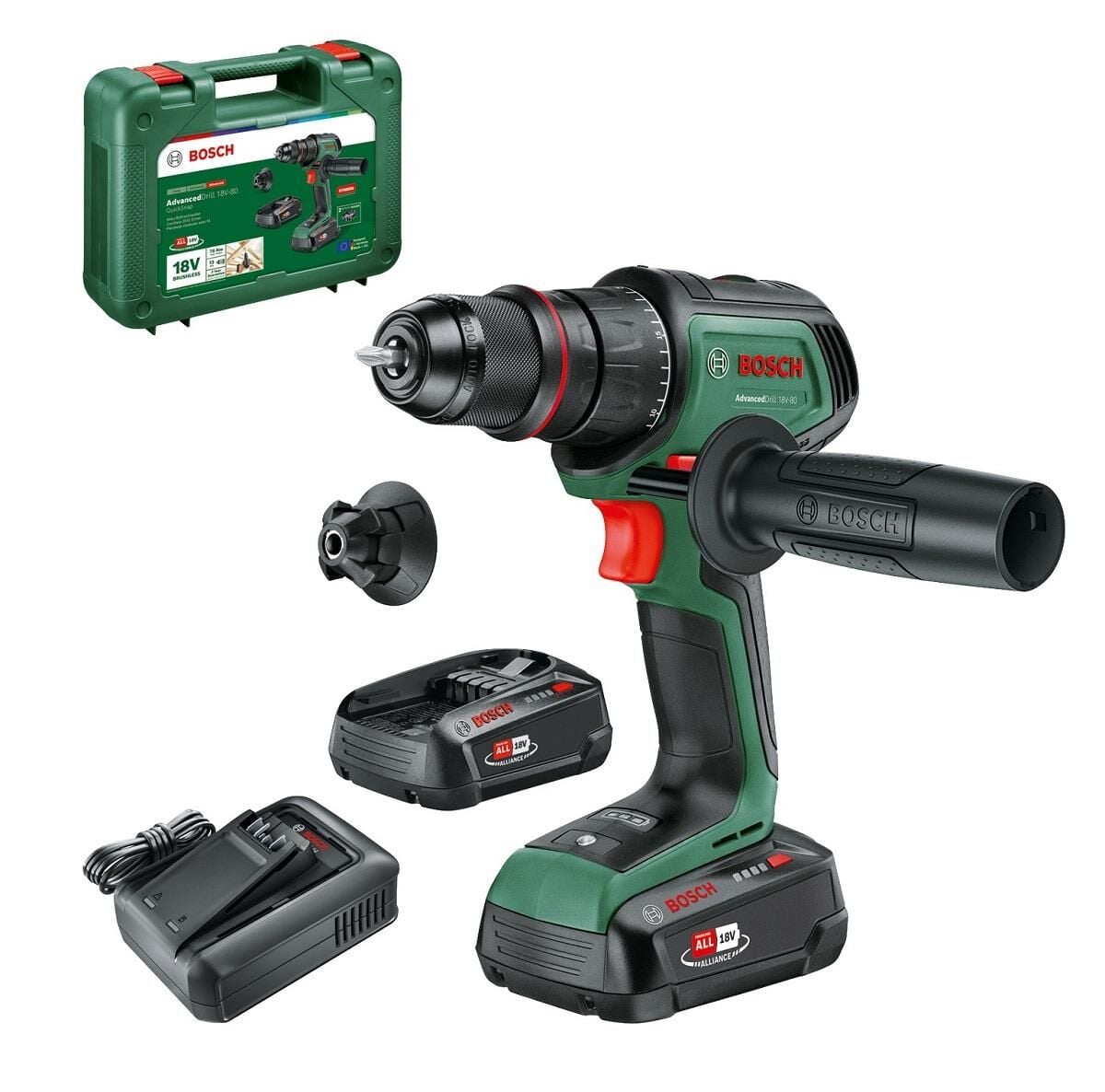 Bosch AdvancedDrill 18V-80 QuickSnap 2x2.5 Ah Akülü Vidalama 06039E2002
