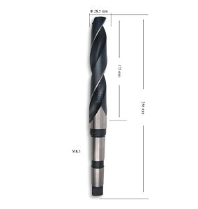MTE 28,5 mm Mors Konik Saplı Matkap Ucu HSS (DIN 345)