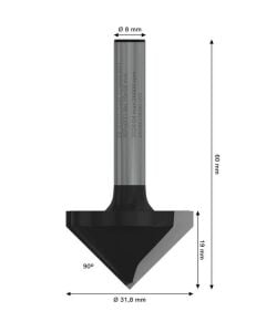 Bosch PRO 31.8x20 mm Ahşap 90° V Kanal Açma Freze Ucu 2608629680