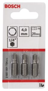 Bosch HEX 4x25 mm 3'lü Allen Bits Uç ExtraHard 2607001724