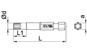 Ceta Form T27 x 50 mm Torx Bits Uç CB/828