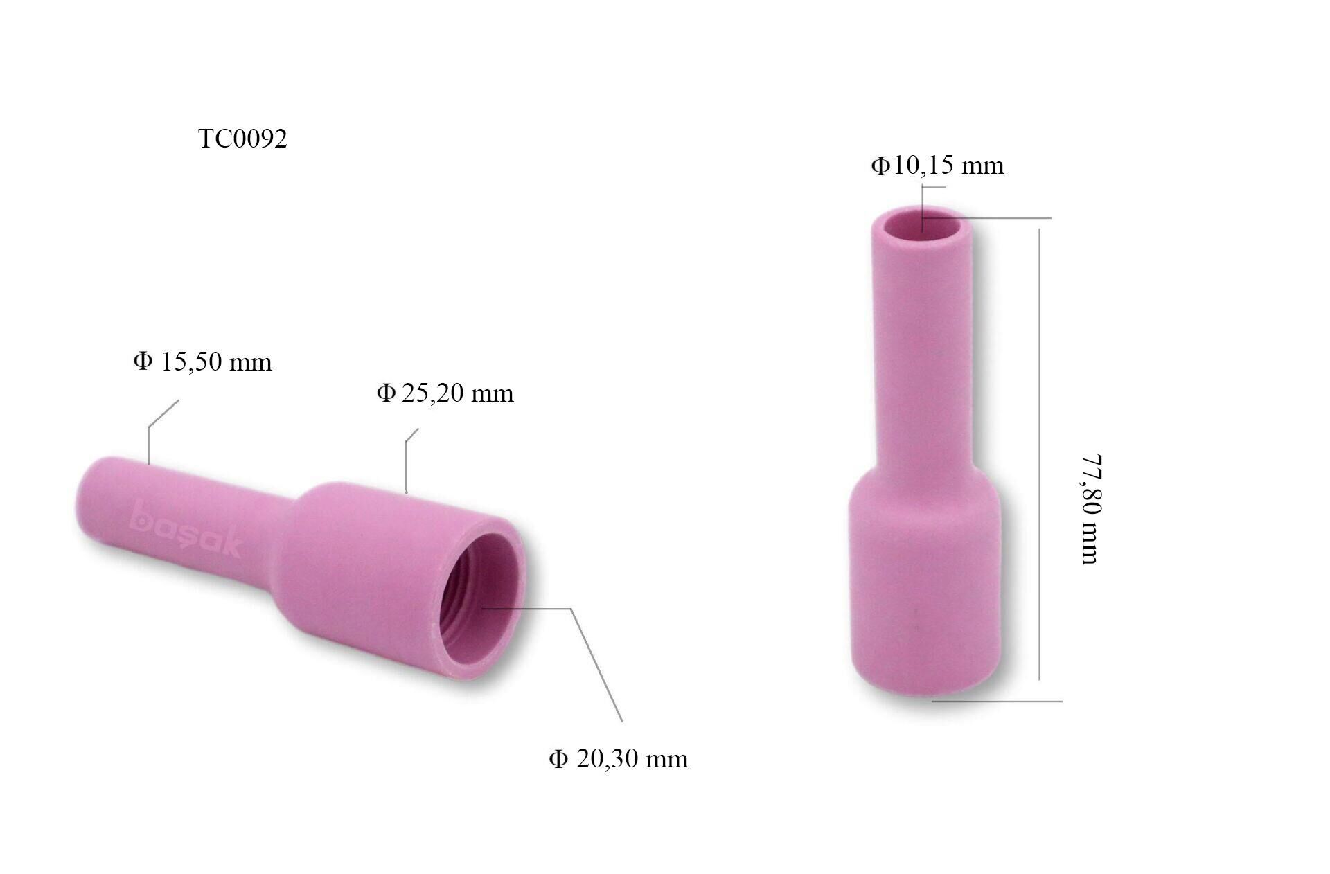 TC0092 No:6 Uzun Argon Kaynak Fincanı 10N48L Tig 17-18-26 Trafimet